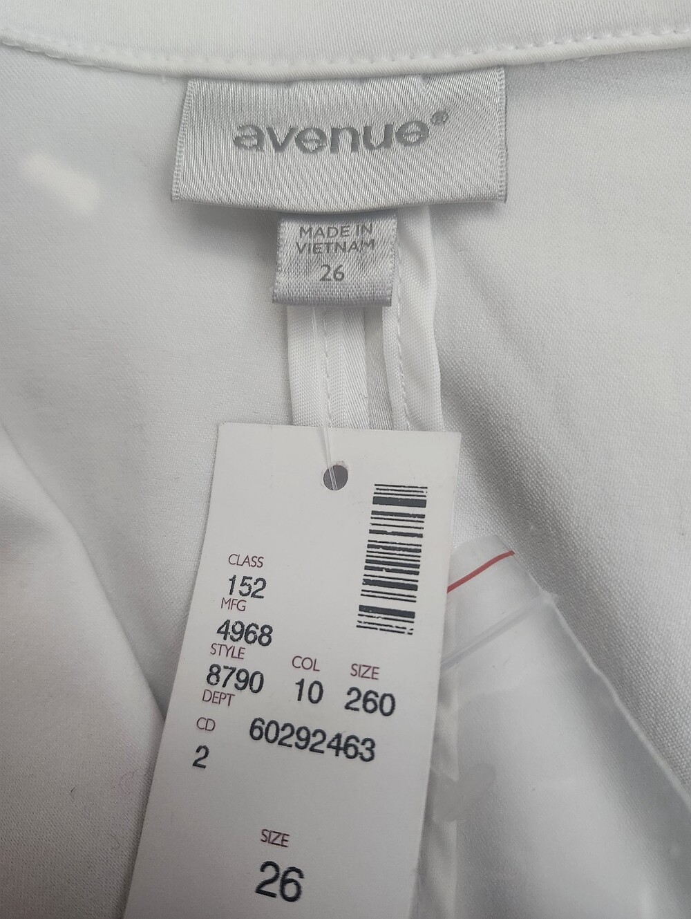 Avenue Size 26 White 3/4 Sleeve 2-button Blazer - Picture 3 of 6